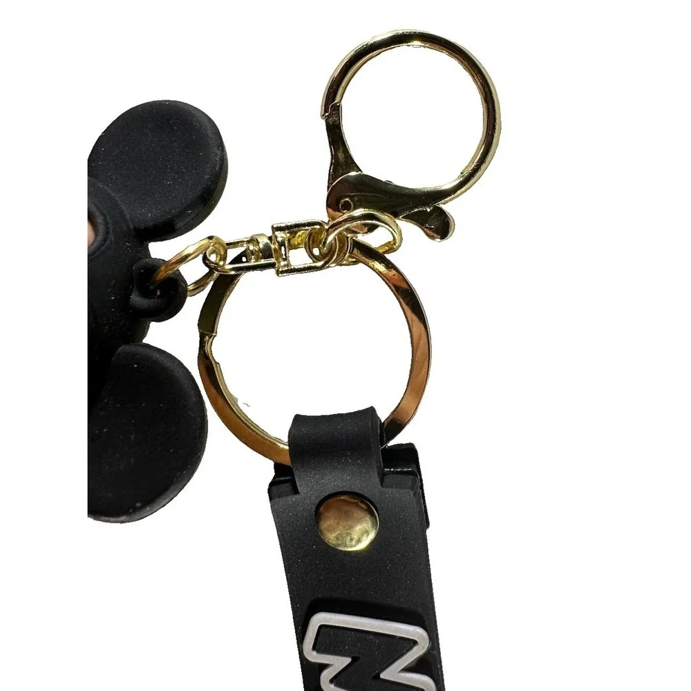 Disney Mickey Mouse holding flowers 3D Keychain with wrist strap for backpack